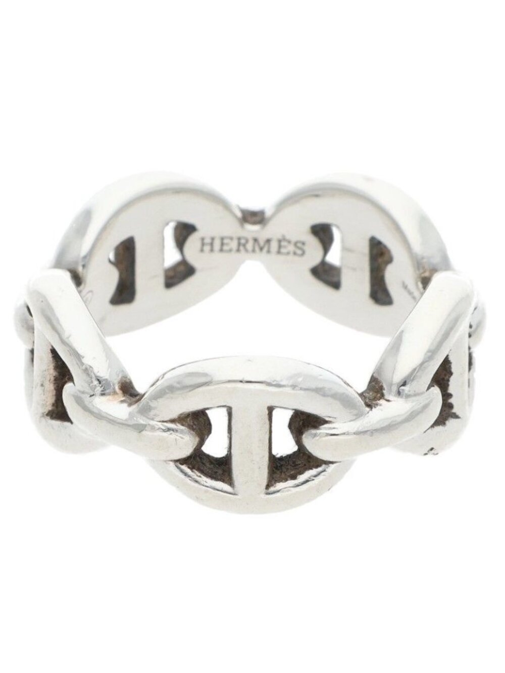 Hermes Chaine D'ancre Enchainee PM Silver Ring